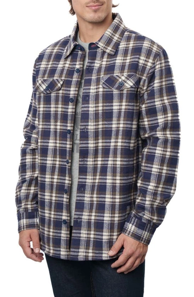 Rainforest Flannel Shirt Jacket In Olive/ Navy Plaid
