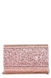 Kurt Geiger Crystal & Sequin Envelope Clutch In Light/ Pastel Pink