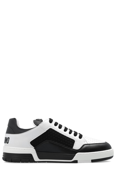 Moschino Two-tone Panelled Trainers In Black