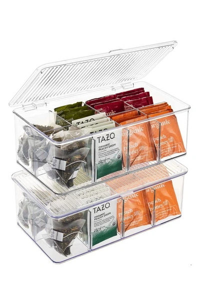 Sorbus Set Of 2 Fridge Organizer Bins With Lids In Clear