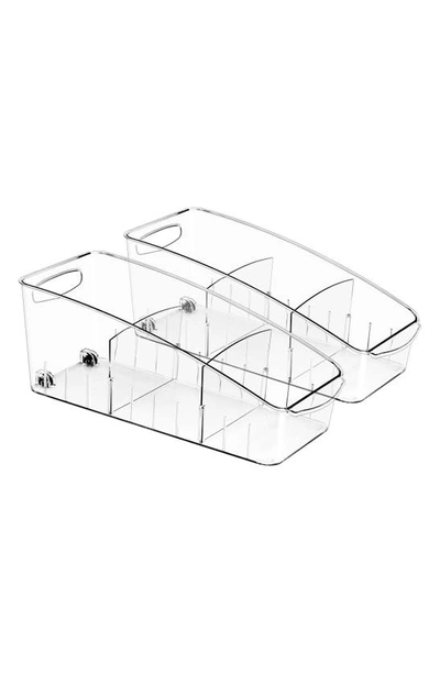 Sorbus Small 2-pack Fridge Storage Bins On Wheels In Clear