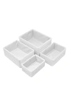 Sorbus Set Of 4 Woven Rope Baskets In White