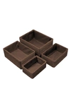 Sorbus Set Of 4 Woven Rope Baskets In Chocolate