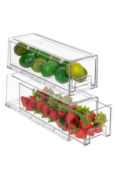 Sorbus Small Set Of 2 Fridge Organizer Drawers In Clear