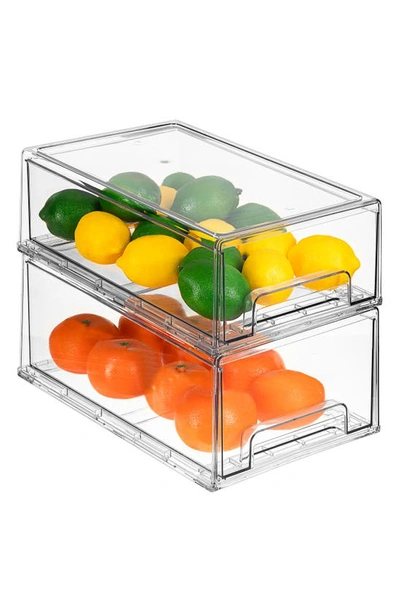 Sorbus Medium Set Of 2 Fridge Organizer Drawers In Clear