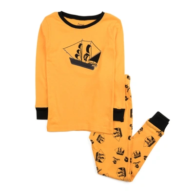 Leveret Kids Two Piece Cotton Pajamas Pirate In Multi
