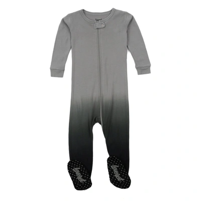 Leveret Babies' Kids Footed Cotton Pajamas Tie Dye Girls In Grey