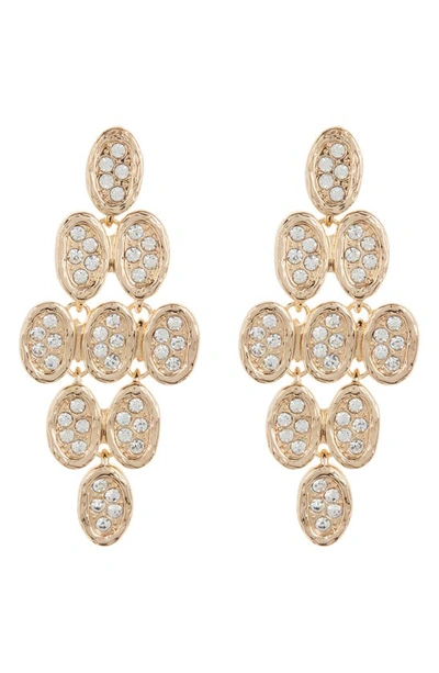 Tasha Pavé Crystal Oval Drop Earrings In Gold