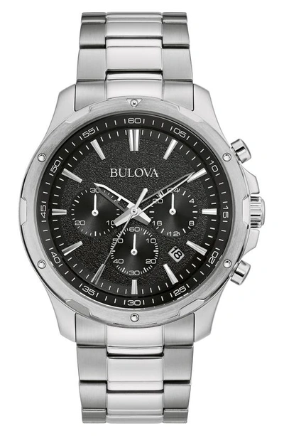 Bulova Bracelet Strap Chronograph Watch, 43mm In Silver-tone