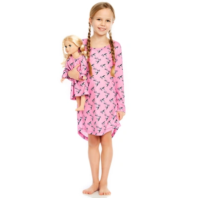 Leveret Kids' Girls And Matching Doll Nightgown Horse In Multi