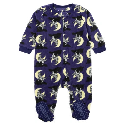 Leveret Babies' Kids Footed Fleece Pajamas Wolf In Multi