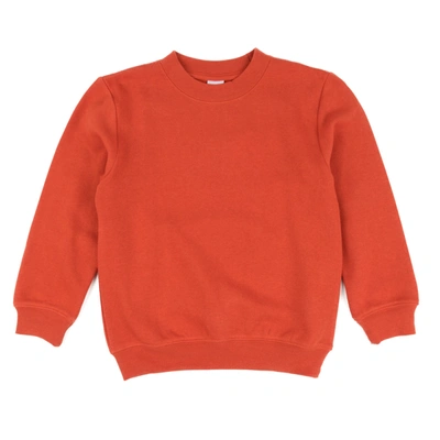 Leveret Kids Long Sleeve Sweatshirt Classic Solid Color In Orange