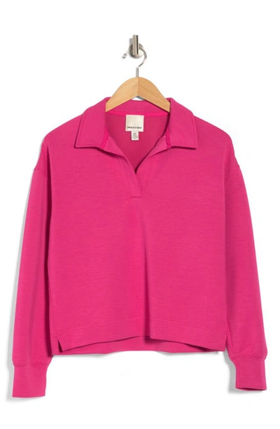 Industry Republic Clothing Collared Scuba Sweater In Rosa
