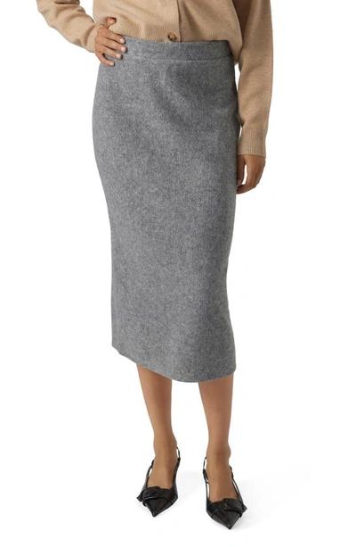 Vero Moda Blis Jumper Skirt In Light Grey Melange