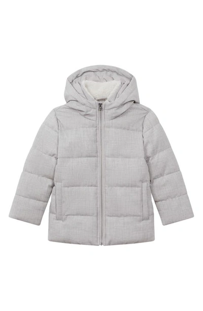 Reiss Kids' Disere Jr Hooded Puffer Coat In Soft Grey