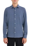 Sealskinz Hempnall Performance Organic Cotton Button-up Shirt In Royal Blue/ Cream