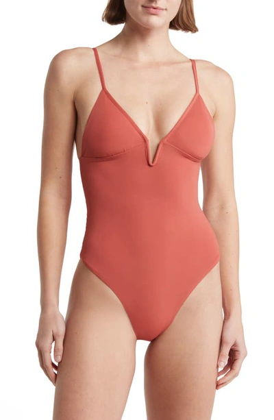 Maaji Phoenix Palm Parady Reversible V Wire One-piece Swimsuit In Red