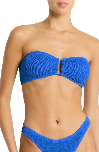 Bondeye Blake U-bar Bandeau Bikini Top In Blue