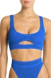 Bondeye Sasha Cutout Bikini Top In Blue
