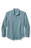 Tommy Bahama Sea Glass Breezer Classic Fit Button-up Linen Shirt In Blue Ash