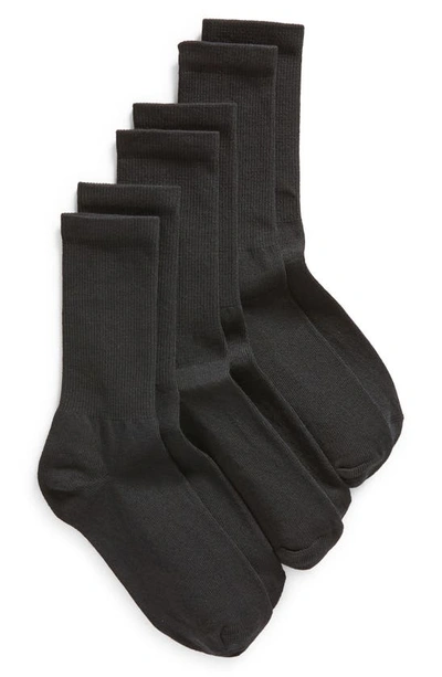 Nordstrom 3-pack Everyday Crew Socks In Black