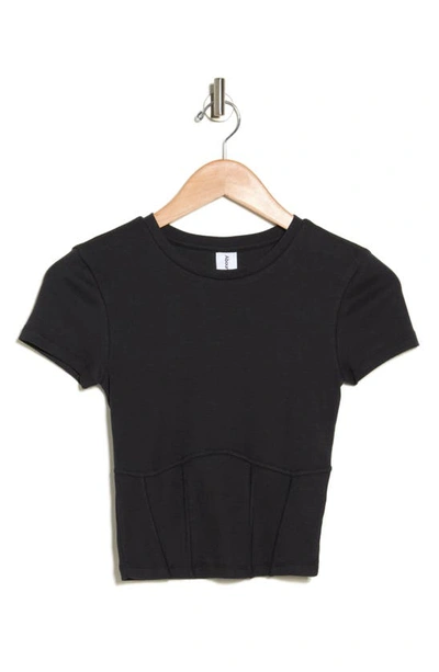 Abound Corset Seamed Baby T-shirt In Black