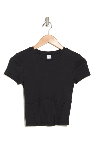 Abound Corset Seamed Baby T-shirt In Black Jet