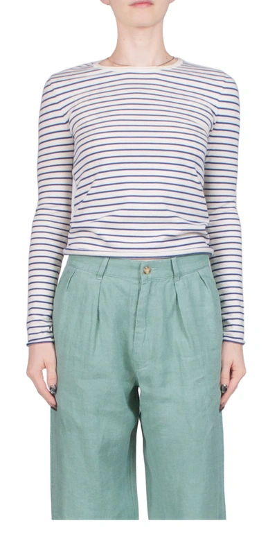 Denimist Striped Skinny Crewneck In Multi