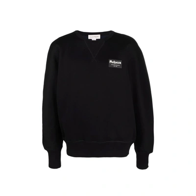 Alexander Mcqueen Cotton Logo Sweatshirt In Black