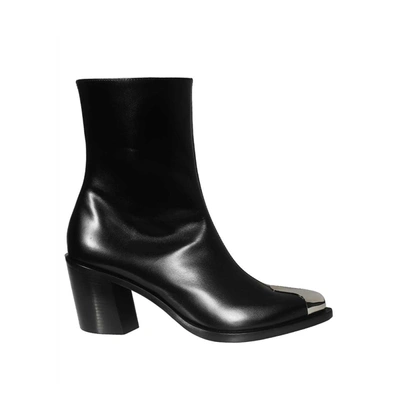 Alexander Mcqueen Leather Cowboy Punk Boots In Black