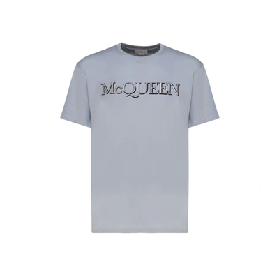 Alexander Mcqueen Logo T-shirt In Gray