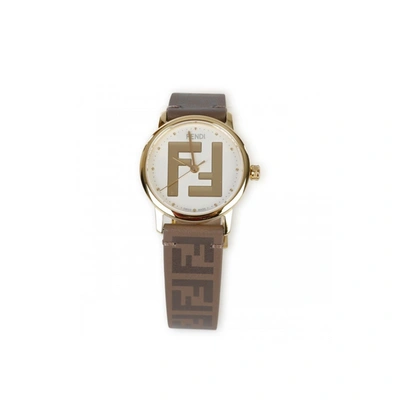 Fendi Ff Steel Watch In Brown