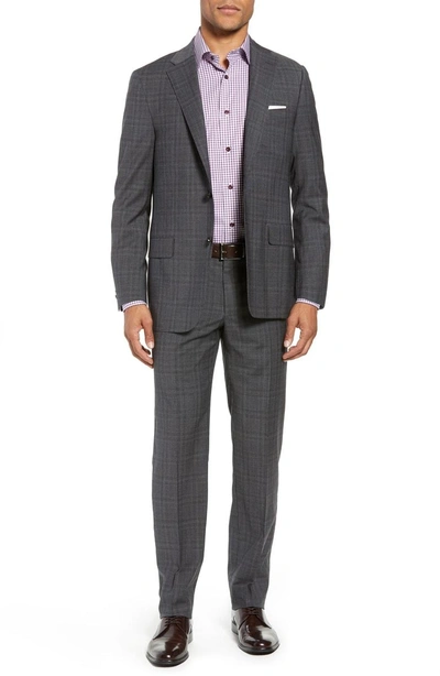 Hickey Freeman Classic Fit Plaid Wool Suit In Charcoal