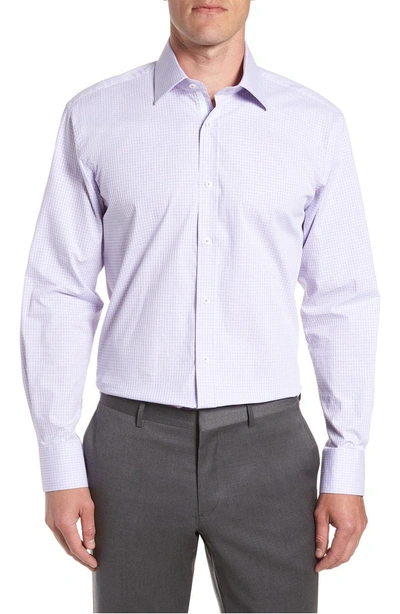 English Laundry Trim Fit Stretch Check Dress Shirt In Lilac