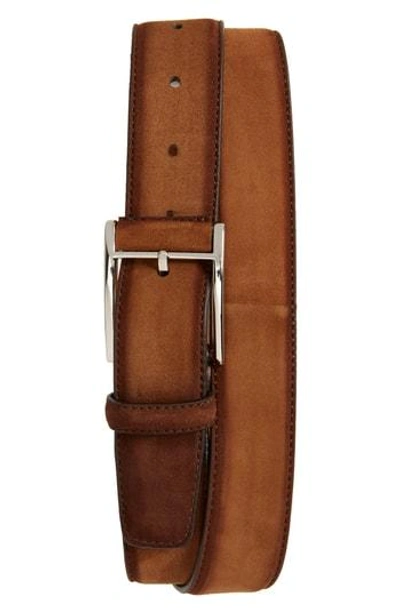 Magnanni Antidifu Wrapped Buckle Suede Belt In Cognac