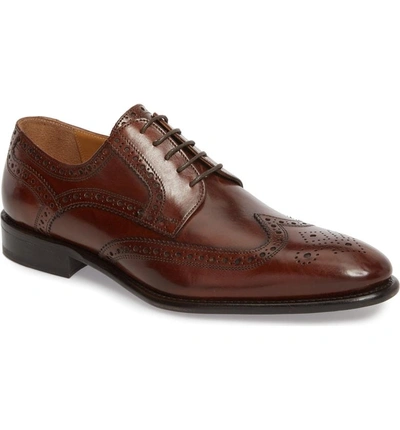 Florsheim Venucci Imperial Wingtip Derby In Cognac Leather