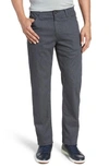 Ag Everett Sud Print Slim Straight Leg Pants In Fine Plaid Grey Stone