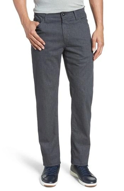 Ag Everett Sud Print Slim Straight Leg Pants In Fine Plaid Grey Stone