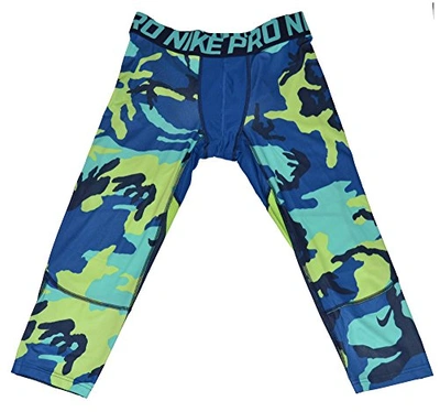 Nike Pro Combat Hypercool Compression Woodland 3/4 Training Tights In Blue  Camo