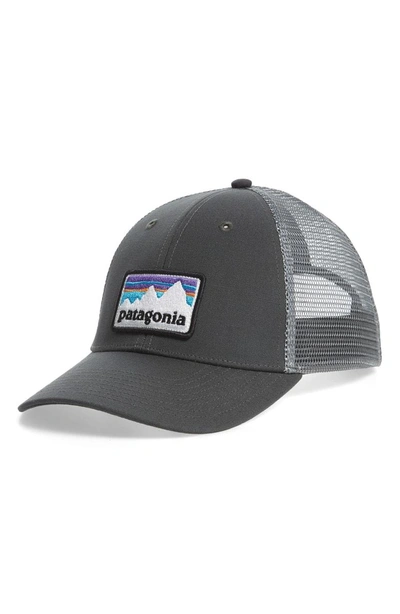 Patagonia Shop Sticker Trucker Hat In Forge Grey