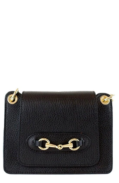 Persaman New York Horsebit Leather Crossbody Bag In Black