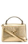Persaman New York Leather Satchel Bag In Gold