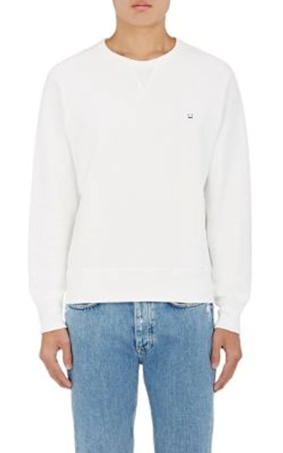 Acne Studios Fint Face Cotton Fleece Sweatshirt In White | ModeSens