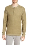 Vintage 1946 Rib Knit Long Sleeve Henley In Fatigue
