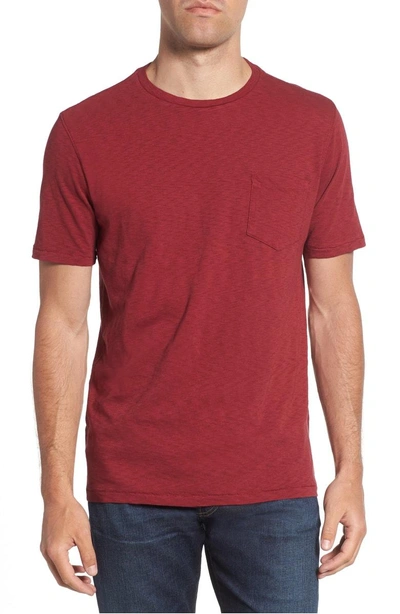 Vintage 1946 Negative Slub Knit T-shirt In Biking Red