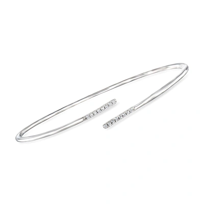 Rs Pure By Ross-simons Diamond Bypass Bangle Bracelet In Sterling Silver In Multi