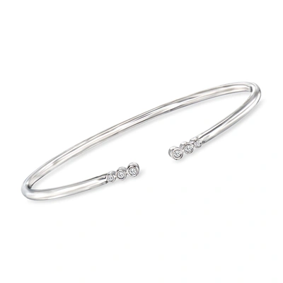 Rs Pure By Ross-simons Bezel-set Diamond Open-space Cuff Bracelet In Sterling Silver In Multi