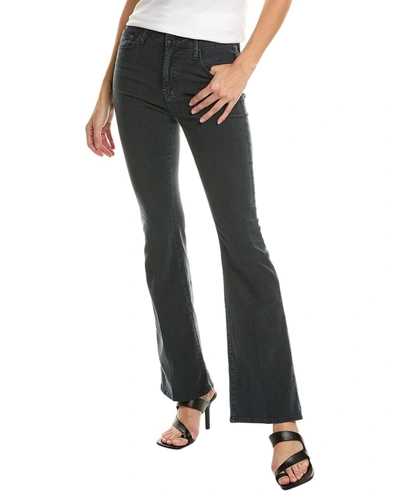 Mother Denim The Weekender Faded Black Flare Jean In Blue