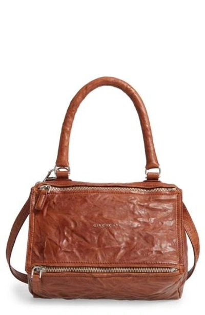Givenchy 'small Pepe Pandora' Leather Shoulder Bag - Brown In Cognac