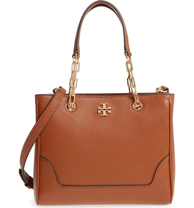 Tory Burch Small Marsden Leather Tote - Brown In Nut